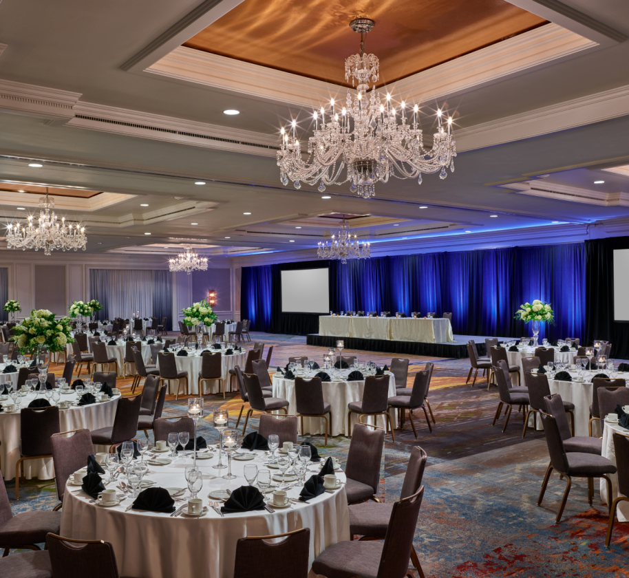 A wedding venue setup for a wedding at the Camby