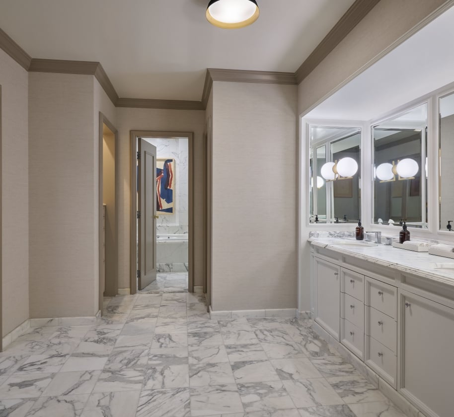 The washroom inside a Presidential Suite at the Camby