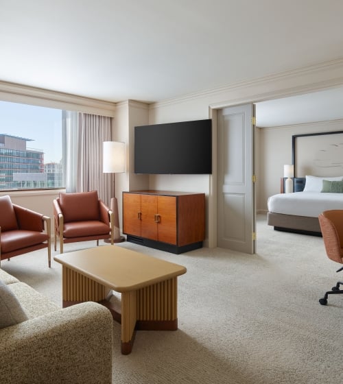 Living area of the Uptown Suite at the Camby