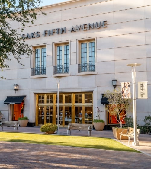 Outside Saks in the Biltmore Fashion District in Phoenix