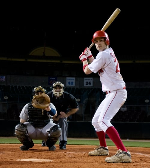 A man at bat during an MLB spring training game in Phoenix