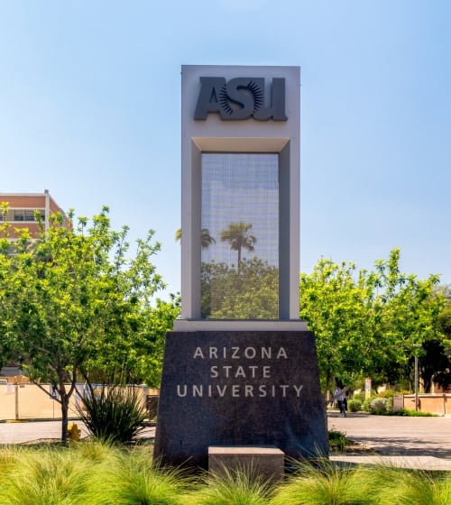 Arizona State University statue outside the university