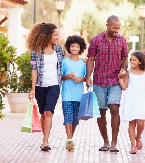 A family shopping at Town & Country in Phoenix